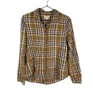 Madewell Broadway and Broome Brown Plaid Flannel size S